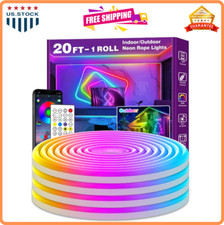 20Ft Neon Rope Lights,Flexible Led Rope Lights Control with App/Remote,Multiple
