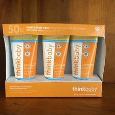 Thinkbaby Baby Sunscreen, Water Resistant, SPF 50 (Pack of 3)  117ml Exp 11/2025