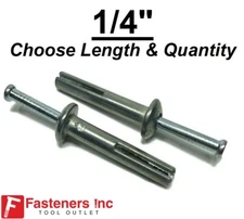 1/4" Nail-On Concrete Expansion Anchor Drive Pin Alloy Zinc (Choose Size & Qty)