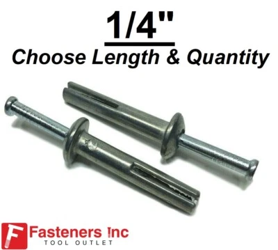 1/4" Nail-On Concrete Expansion Anchor Drive Pin Alloy Zinc (Choose Size & Qty)