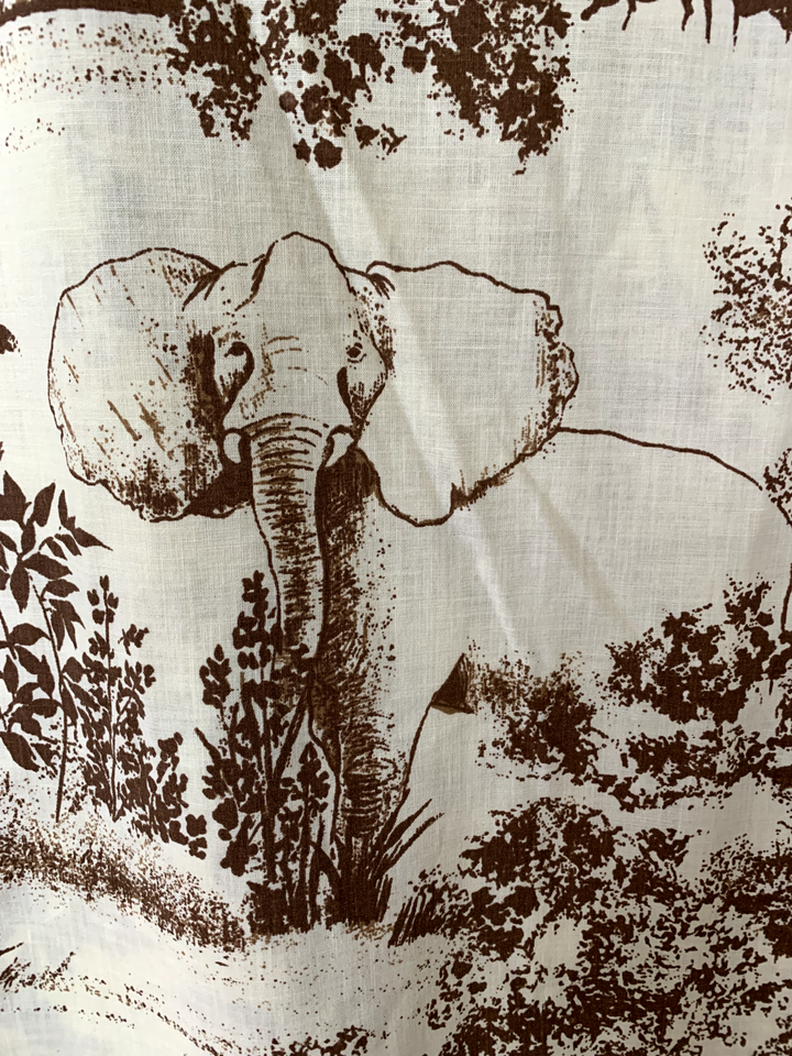 Vintage Double/Full Flat Sheet Cream/Brown Safari Muslin Fabric eBay