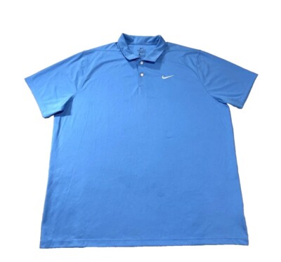 Nike Mens Adult XXL DriFit Blue Polo Shirt Lightweight Golf Golfer