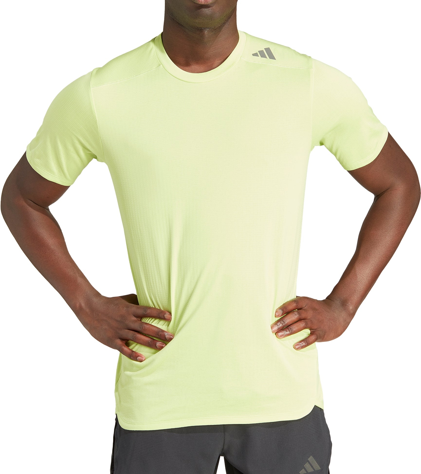 мужская спортивная футболка adidas Designed 4 Training Top зеленого цвета с коротким рукавом для тренажерного зала