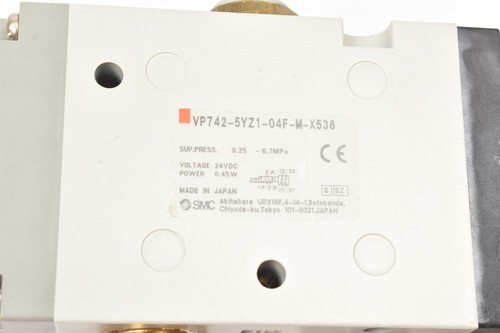 SMC VP742-5YZ1-04F-M-X536 Magnetventil & OMRON D4N-9B31 Endschalter - 24VDC - Gu - Bild 4 von 5