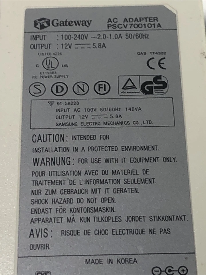 Genuine Gateway 12V /5.8 PSCV700101A - White - Image 4 of 4