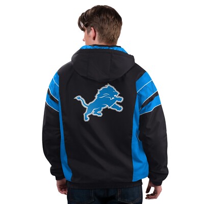 Detroit Lions Starter Charger 1/2 Zip Pullover Men's Hooded Jacket