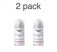 2 x EUCERIN roll-on deodorant for sensitive skin 24h 50 ml / 1.7 fl oz