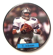 NFL Dallas Cowboys- T. Aikman Metal Pog Disc