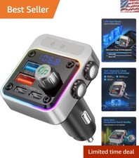 High-Power Bluetooth 5.3 Car Adapter with 4 Charging Ports  Deep Bass Audio