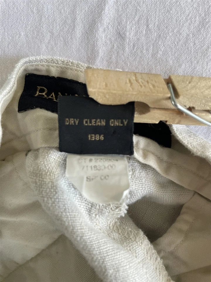 Shorts masculino clássico vintage banana Republic 36x7,5" cáqui 100% linho plissado - Imagem 4 de 4