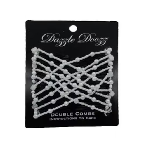 Fashion Double Hair Comb Magic Beads Elasticity Clip Stretchy Hair Combs Clips - Picture 6 of 17