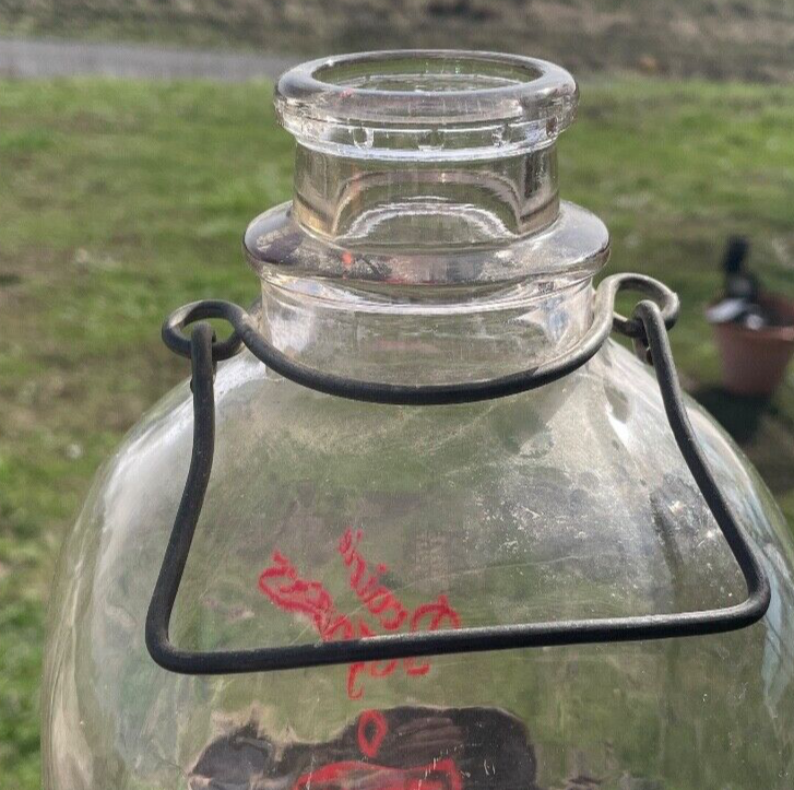 Prairie Farms 1940s gallon milk jug Carlinville Illinois clear glass