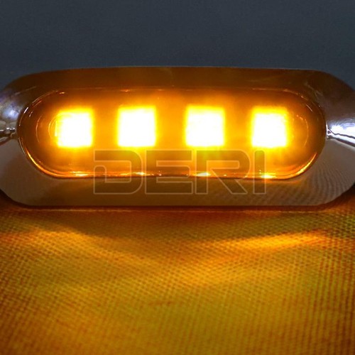 12-24V LED Side Marker Clearance Lights Chrome Trailer Truck RV Red Amber White - Picture 8 of 19