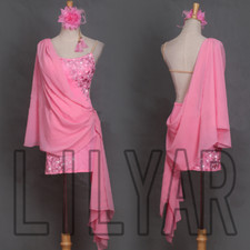 New Latin Dance Competition Performance Dress Light Pink Diamond Dance Dress