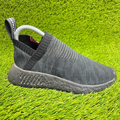 Adidas NMD CS2 Primeknit Boys Size 4Y Black Athletic Running Shoes Sneakers