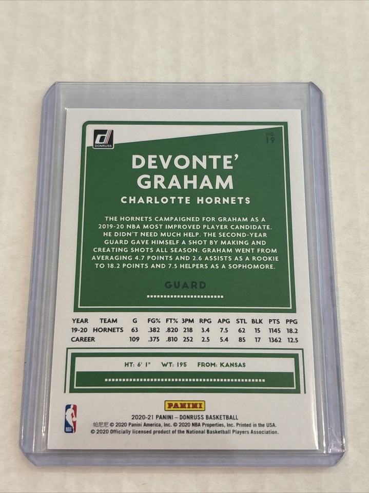 Devonte Graham 2021 Donruss Green Yellow Lazer Parallel Card 19