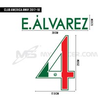 E. ALVAREZ #4 Club América visitante 2017-18 (material de PU imprimible)