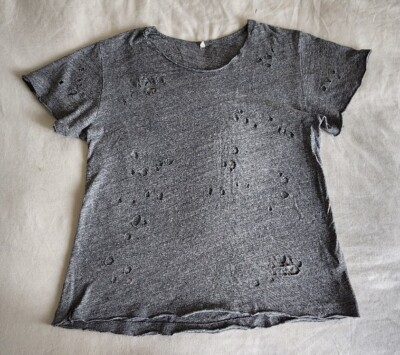 r13 Shirt grey destroyed boy tee- S