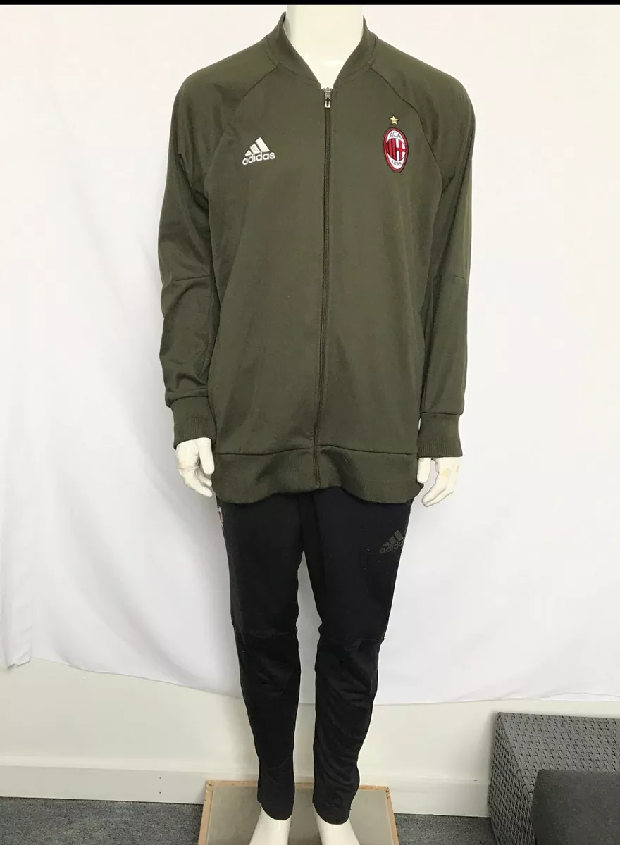 Adidas A.C. Milan Track Suit Pants + Jacket Set Black Olive