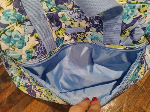 Vera Bradley Blueberry Blooms Small Duffel/Travel Bag With Hanging Organizer - Picture 13 of 23