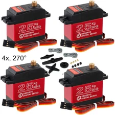 4 X DS3225 MG 270° 25KG Metal Steering Digital Waterproof Servo High Torque RC