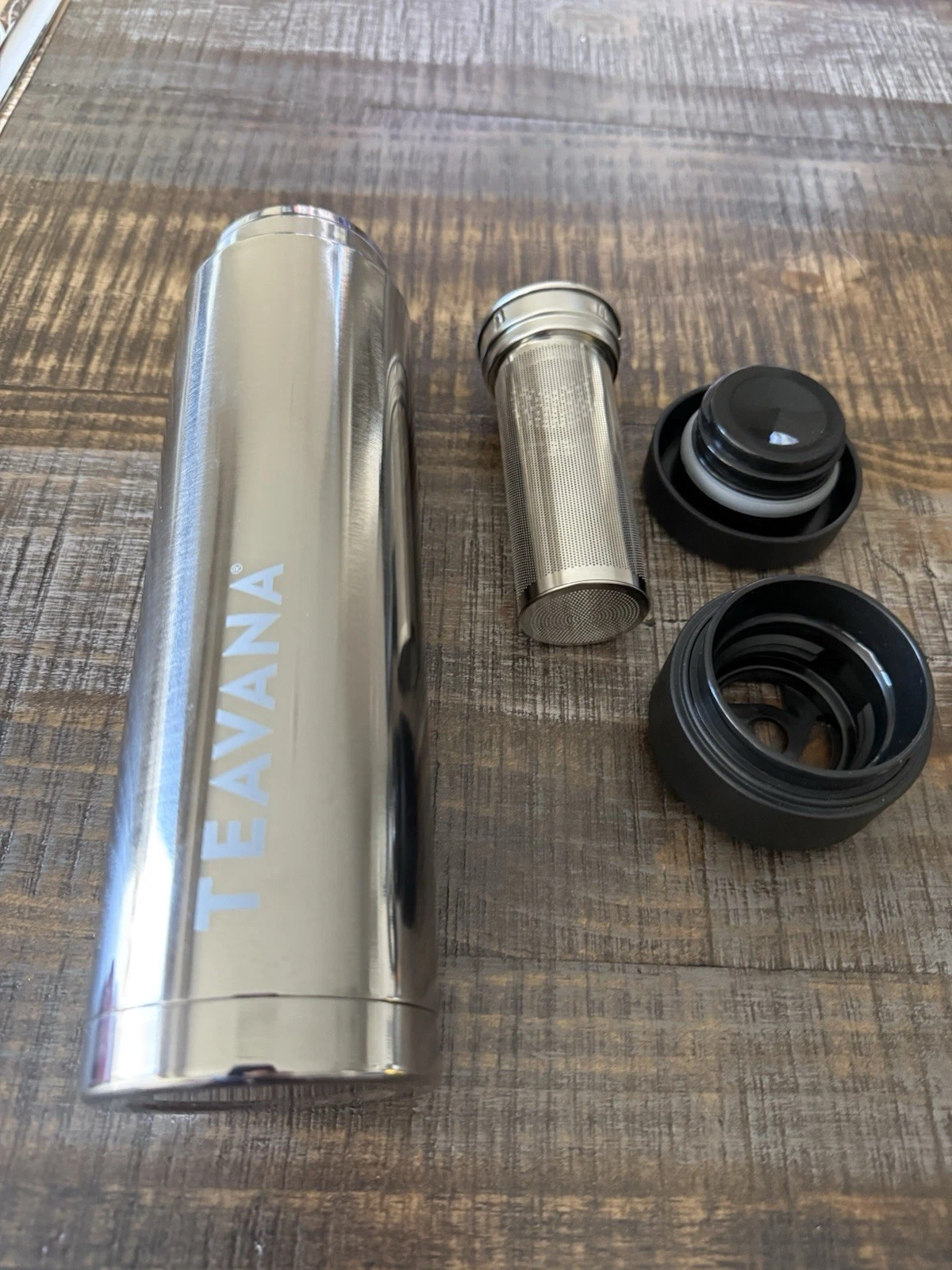 Teavana Ramsey Tumbler Stainless Steel Silver 16.9 oz Tea Infuser Travel Mug
Opens in a new window o