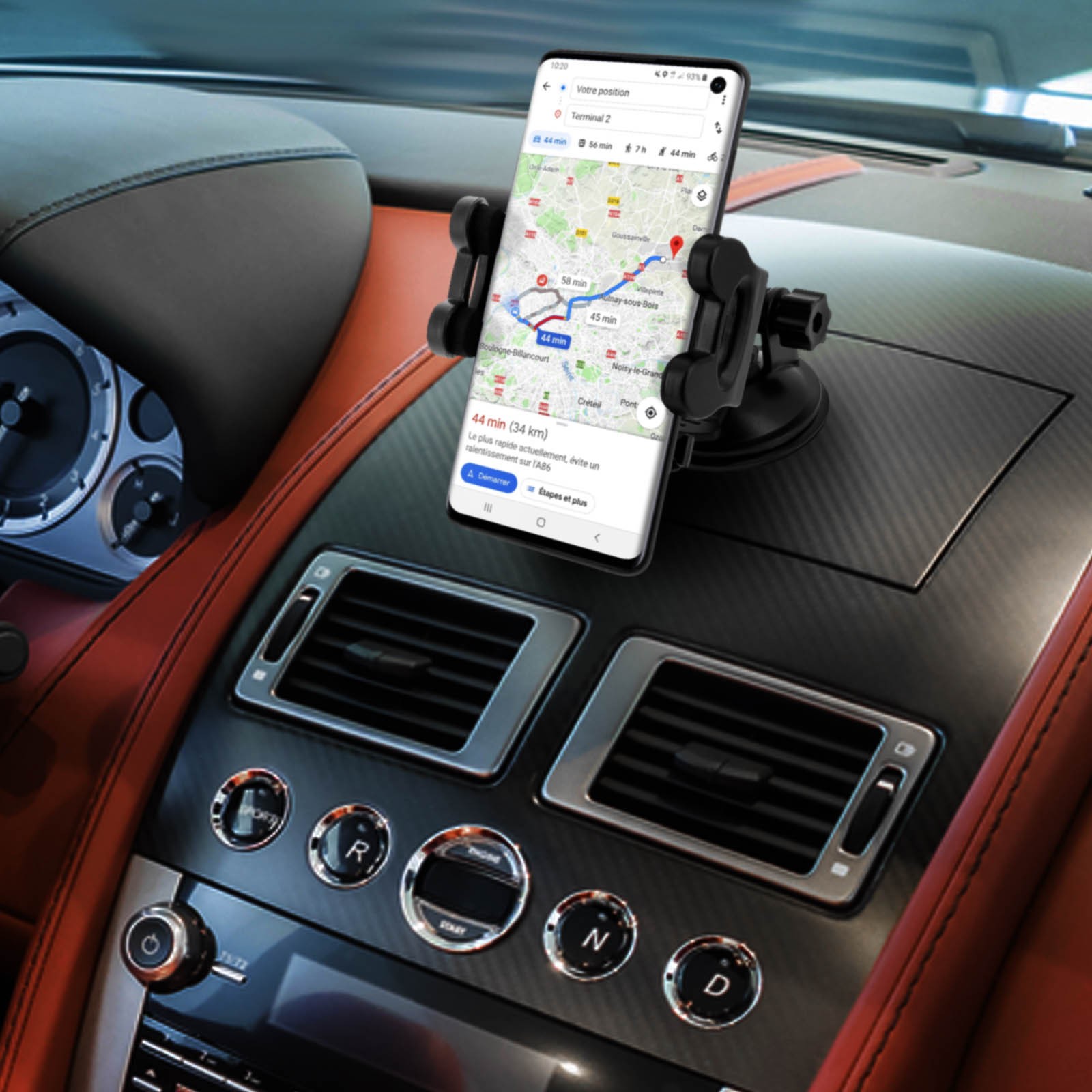 Support smartphone voiture Akashi grille aération et pare-brise universel - 4