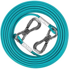XiaZ Dog Tie Out Cable, Leads for Yard 8/10/15/20/30/50 Feet, 8ft, Teal