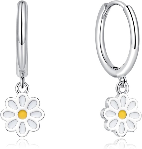 Ohrringe Silber 925 HäNgend Damen, 925 Sterling Silber Creolen Mit AnhäNger-image