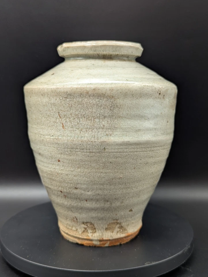 Jarrón antiguo chino Longquan Celadon de la dinastía Ming Foto 4 de 4