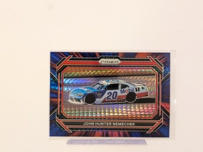 2023 Panini Prizm John Hunter Nemechek #100 Hyper Prizm Red & Blue /299