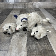 Vintage 70s Dakin Dardenelle Plush Possum Opossum Pillow Pet  2 Babies 1975