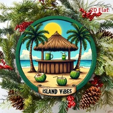 Tropical Beach Bar Aluminum Wall Art Tin Metal Signs Home D cor 8x8 Vintage Styl