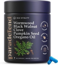 Best Parasite Cleanse Detox Wormwood Black Walnut Capsules Gut Stomach Worming