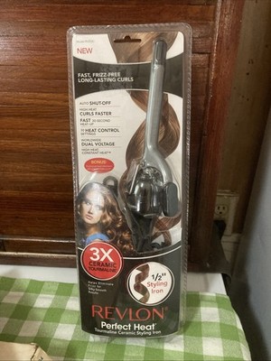 Revlon 1/2'' Barrel 3x  Ceramic Curling Iron Auto On/off 30 Sec Heat Up New/ Nos
