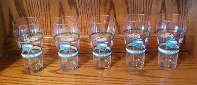 Vtg.  Philadelphia Eagles  Coca Cola  5 Drinking  Glasses  1 has small Crack