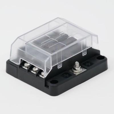 36 Volt DC/30 Amp In-Line 6 Circuit Position Fuse Block w/Blade Style Fuses