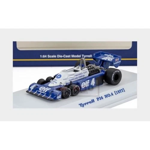 1:64 KYOSHO Tyrrell F1 P34 Elf 6 Wheeler #4 1977 Patrick Depailler KY07038B4 - Immagine 2 di 2