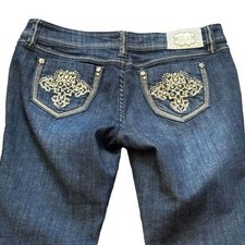Grace in LA Embellished Skinny Jeans 9 Western Boho Cowgirl Bling Rodeo Country