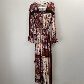 Anthropologie x LAIA Claire Floral Patchwork Jumpsuit Wide Leg MED PETITE Boho
