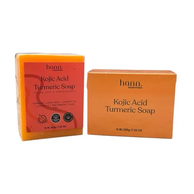 HANN ESSENTIALS Kojic Acid & Turmeric Soap 200G High Strength for Hyperpigmentation - Unscented