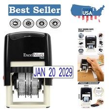 Self-Inking Date Stamp 7820 in Blue Ink Perfect for Shipping Expiration