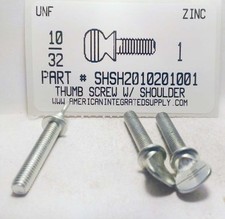 10-32x1 Thumb Screws With Shoulder Steel Zinc Plated 10