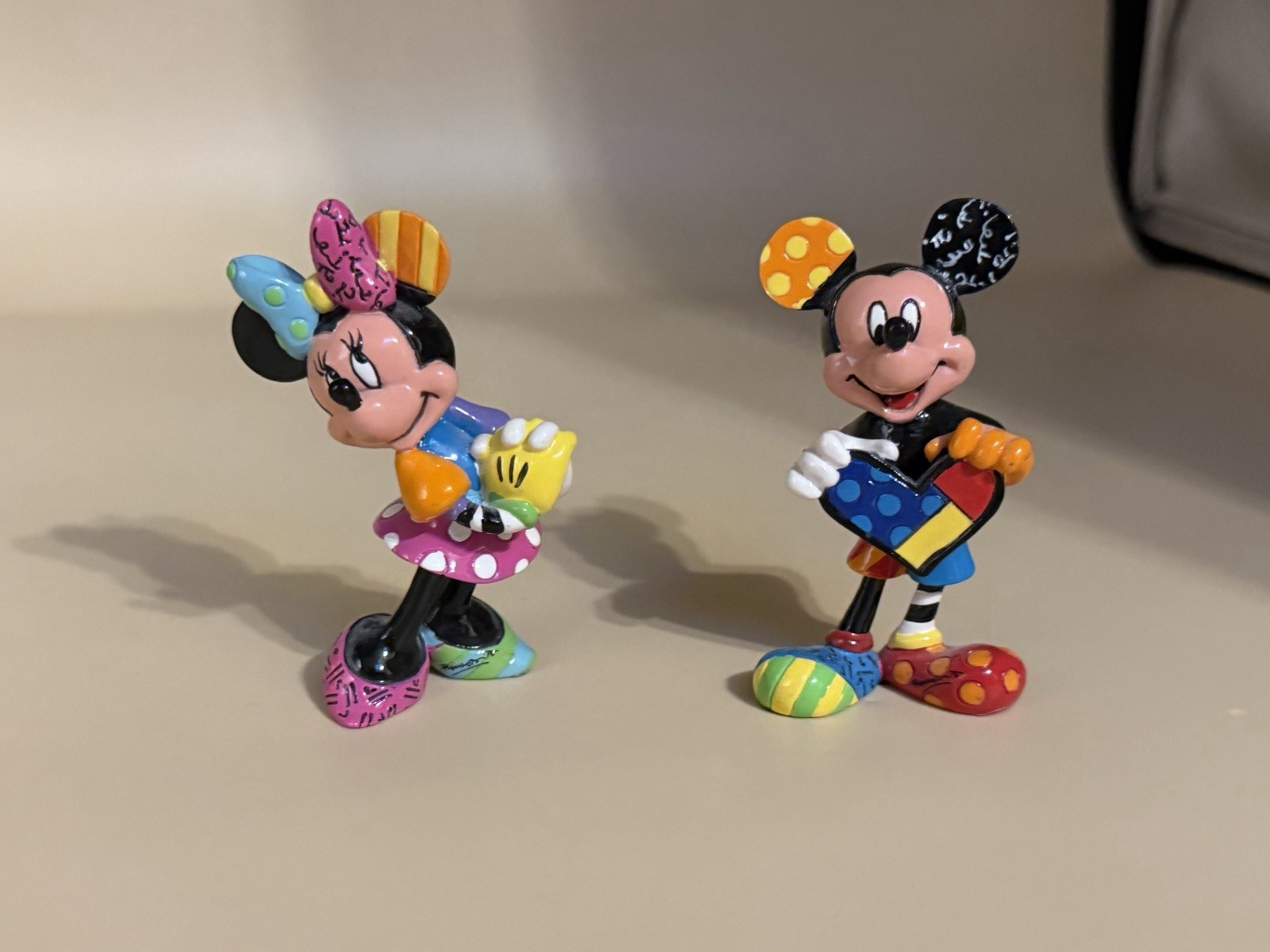 Britto Disney Mickey & Minnie Mouse Mini Figure Ornaments Figurines 9cm Bundle