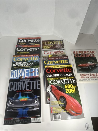 Corvette Magazine Magazines Mixed Years Lot of 11