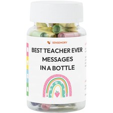 Teacher Appreciation Messages in a Bottle Gift Thank You Present for Women