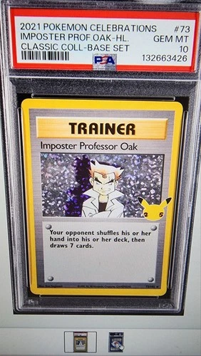 Pokemon TCG Celebrations Imposter Professor Oak 73/102 Holo PSA 10