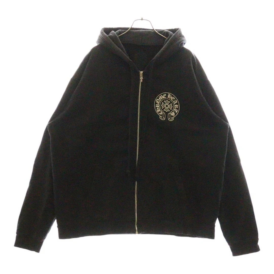 Felpa con cappuccio Chrome Hearts SWTSHRT HD zip Osaka posteriore ferro di cavallo pugnale nera usata e54c3