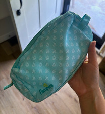 Pampers Light Blue Pattern Zippered Baby Wipes Travel Pouch Case Small Bag