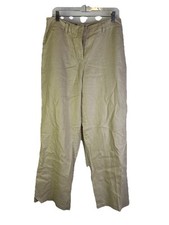 Vintage Y2K Womens 12 Linen Flowy Wide Leg Dress Pants Coastal Lagenlook